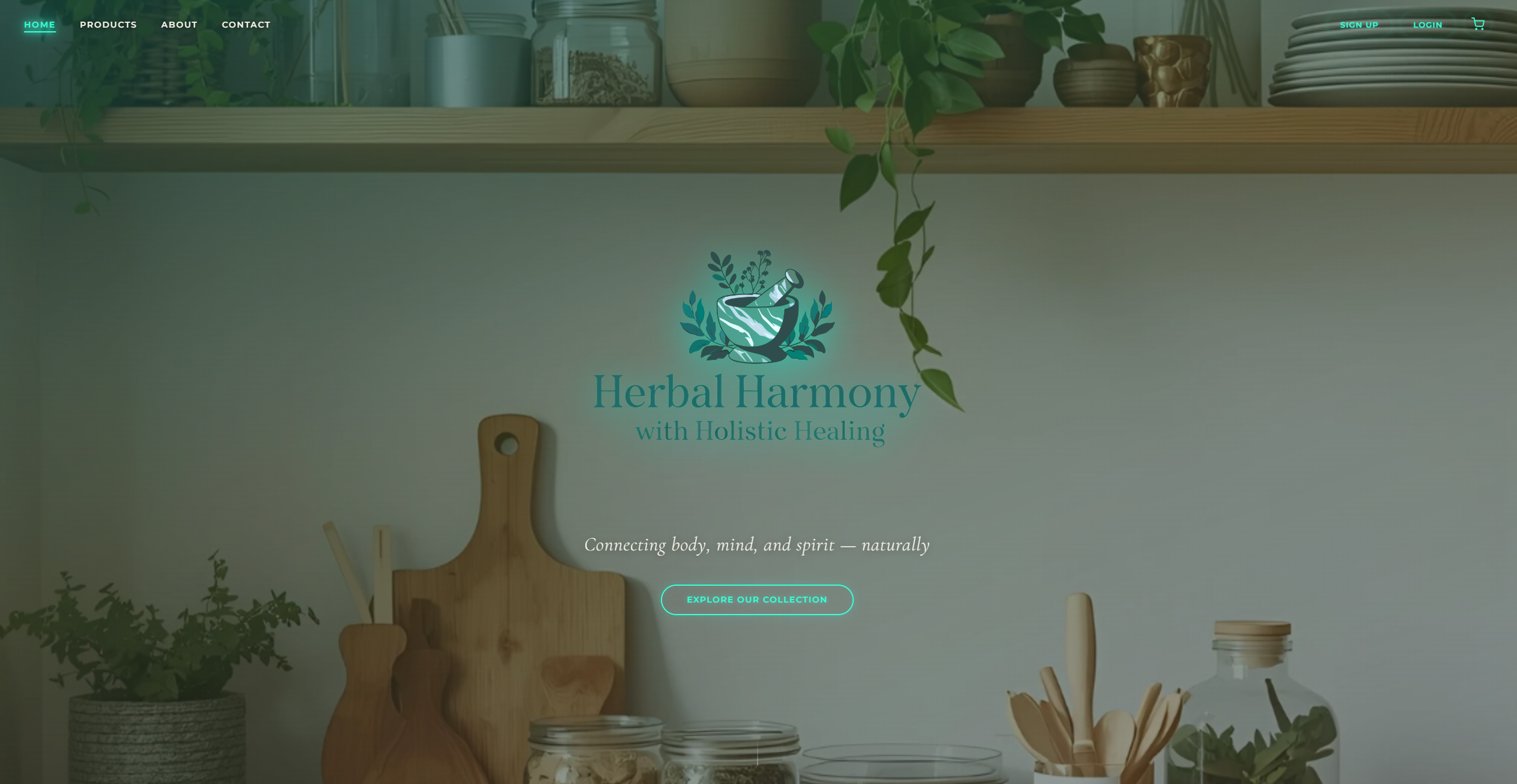 Herbal Harmony with Holistic Healing, LLC screenshot of home website page.